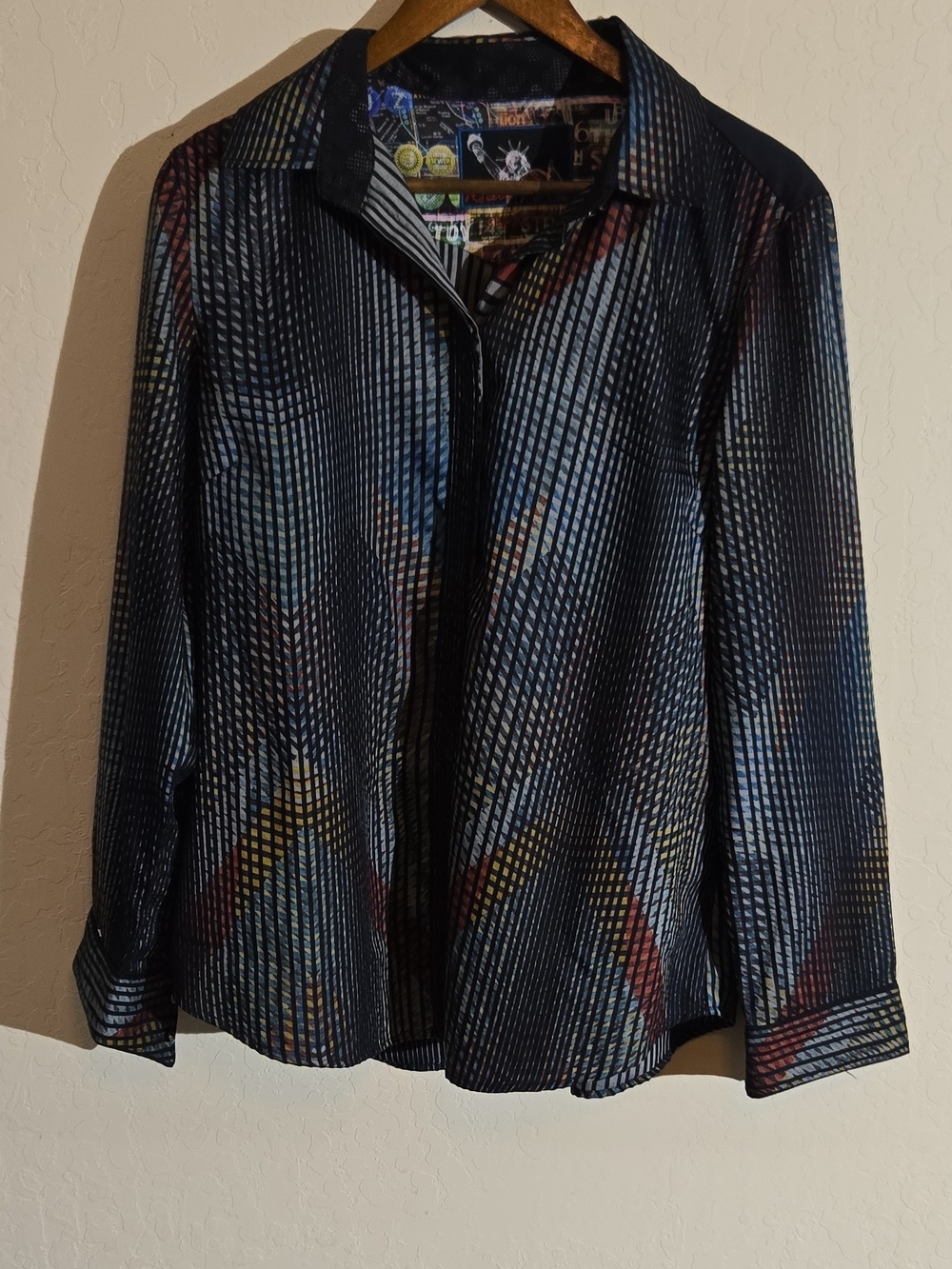 Women's Black Patterned Button-Up Jacket